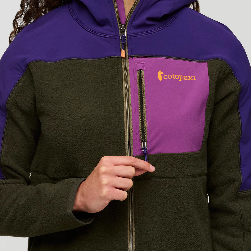 Dámská fleecová bunda Polar Abrazo na zip, Black Violet and Woods