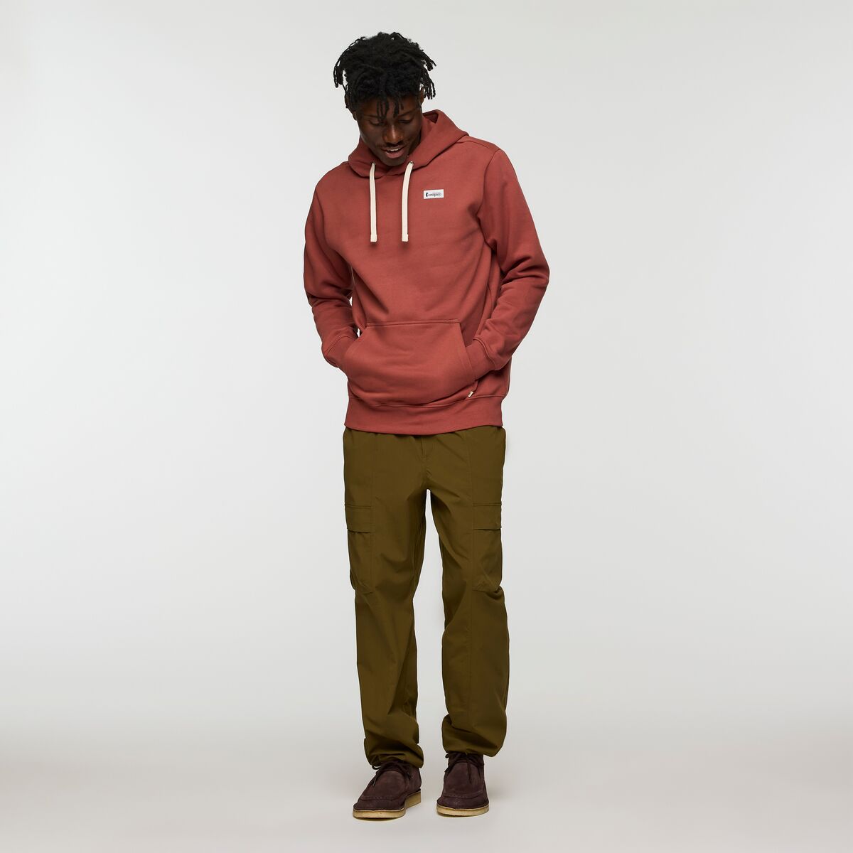 Pánská mikina Llama Patch Pullover Hoodie, muškátový oříšek