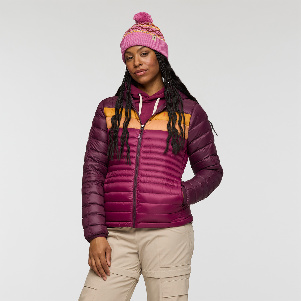 Dámská bunda Fuego Down Hooded Jacket, Blackberry and Jam